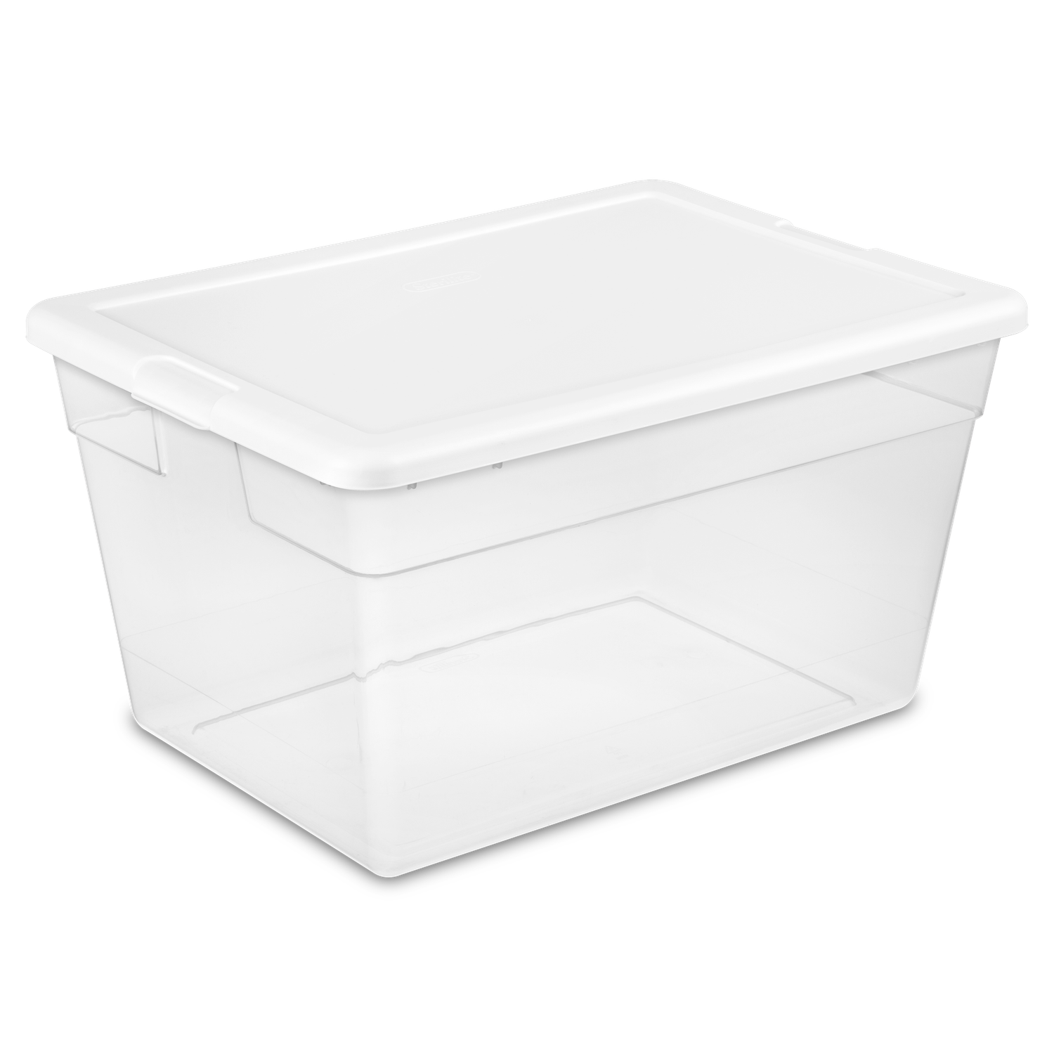 Caja Plástica 53 Litros, Transparente Tapa Blanca