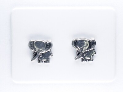 Charm Earrings, Elephant, Hypoallergenic Stud, Clip-on or Magnetic