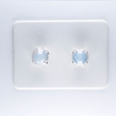 Opal Stone Earrings, 6 or 8mm, White, Pink or Green - Hypoallergenic Stud, Clip-on or Magnetic