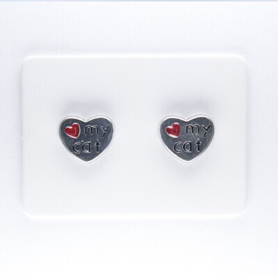 Charm Cat Earrings, 3 styles, Hypoallergenic Stud, Clip-on or Magnetic