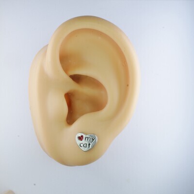 Charm Cat Earrings, 3 styles, Hypoallergenic Stud, Clip-on or Magnetic