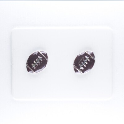 Charm Football Earrings, 7 styles, Hypoallergenic Stud, Clip-on or Magnetic