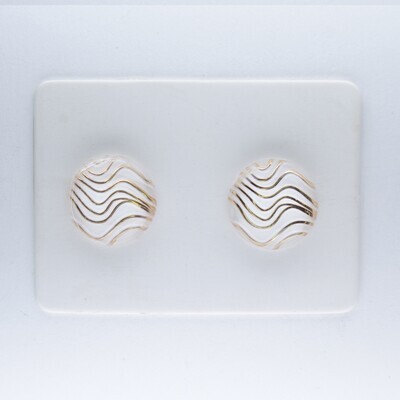 Resin Round Wave Earrings, 10mm, 6 colors, Hypoallergenic Stud, Clip-on or Magnetic