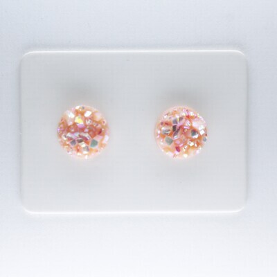 Druzy Resin Thick Matte Earrings, 8mm and 10mm, 7 colors, Hypoallergenic Stud, Clip-on or Magnetic