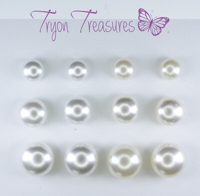 Pearl Earrings White or Ivory/Cream Fresh Water Pearl Earrings Hypoallergenic Stud, Clip-on or Magnetic