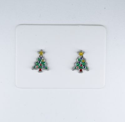 Resin Christmas Winter Earrings, Penguin, Tree, Gingerbread Man, Snow, Hypoallergenic Stud, Clip-on or Magnetic