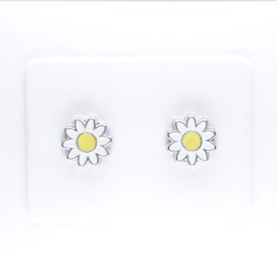 Charm Flower Earrings, 6 Colors, Hypoallergenic Stud, Clip-on or Magnetic