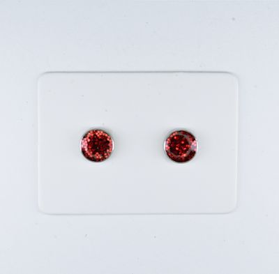 Charm Birthstone Earrings, 13 Colors, Hypoallergenic Stud, Clip-on or Magnetic