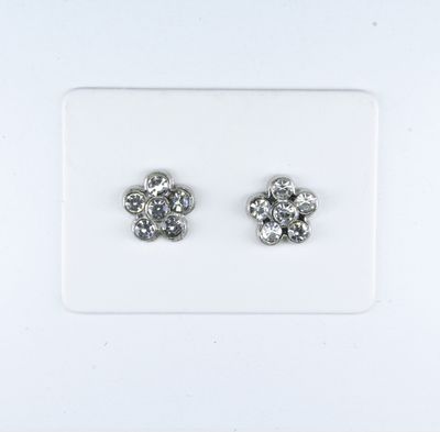 Charm Flower Birthstone Earrings, 10 Colors, Hypoallergenic Stud, Clip-on or Magnetic