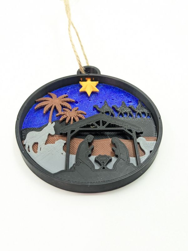 3D printed Layered Nativity Ornament