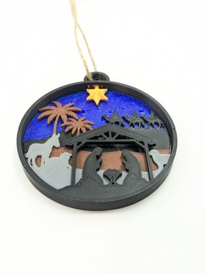 3D printed Layered Nativity Ornament