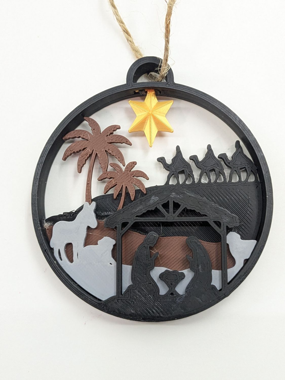 3D printed Layered Nativity Ornament