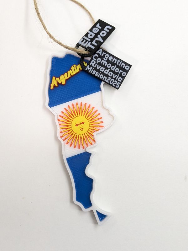 Argentina Flag Layered Christmas Ornament  3D printed