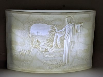 Easter Scene Jesus Christ Resurrected Lithopone Décor Light, 3D printed Christmas Scene