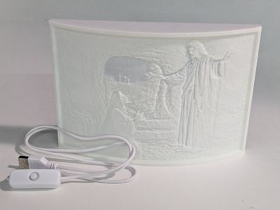 Easter Scene Jesus Christ Resurrected Lithopone Décor Light, 3D printed Christmas Scene