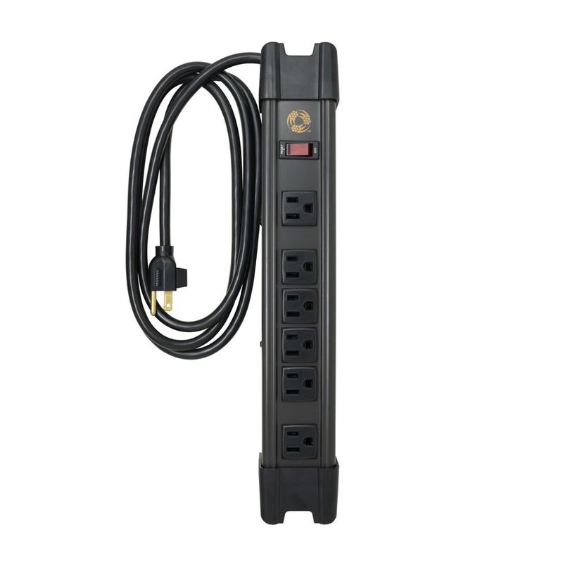 MULTICONTACTO METÁLICO MAGNÉTICO DE 6 SALIDAS, 2 IMANES DE TIERRAS RARAS, CABLE DE 6 PIES CON ORGANIZADOR DE CABLE