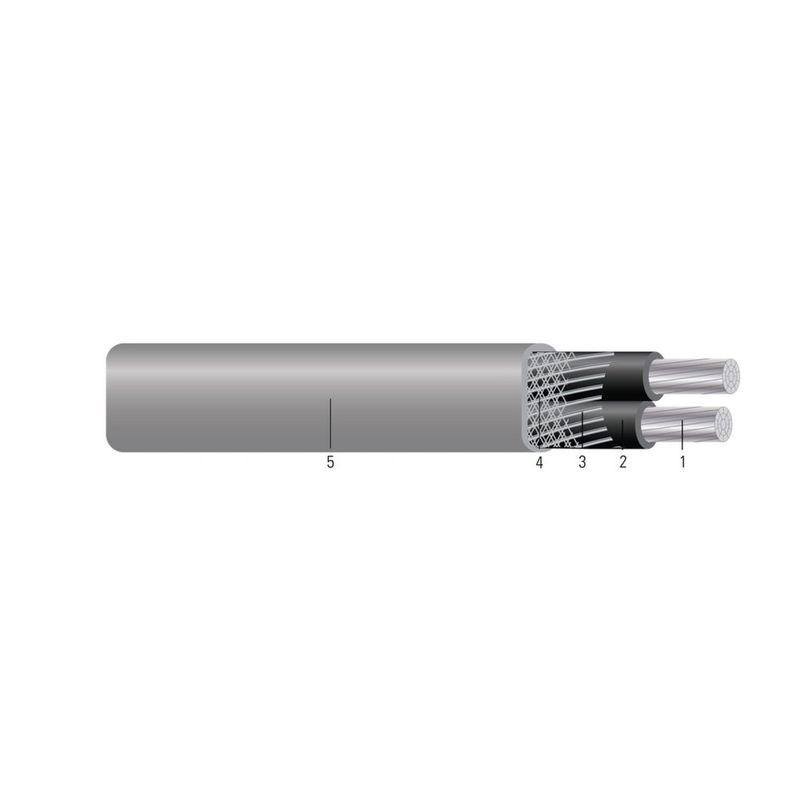 Cable Acometida SEU de aluminio 2 AWG 2 hilos — 500 pies