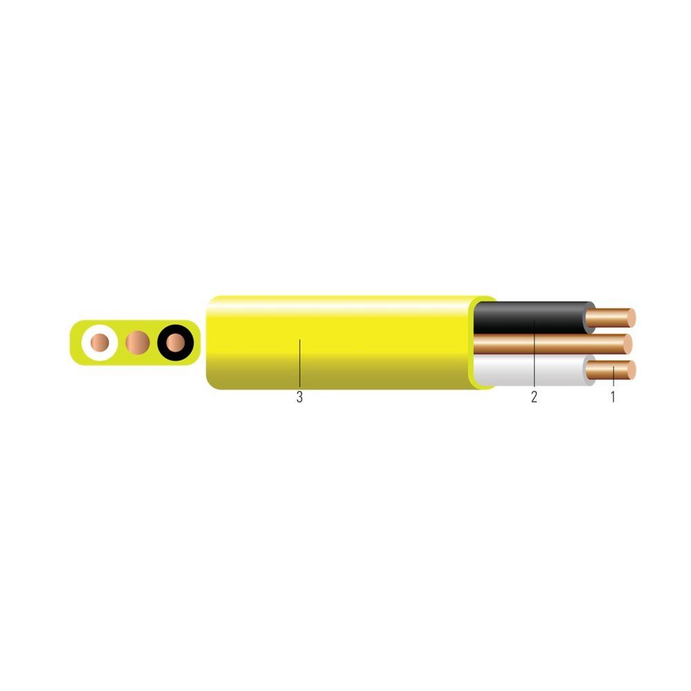 Cable NMD90 de cobre, marca SIMpull® Romex® 10 AWG 2 hilos — Naranja, 492 pies