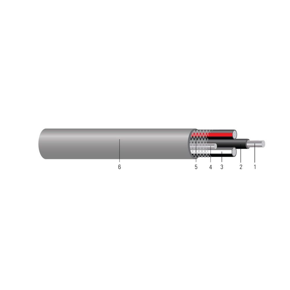 Cable Acometida SER de aluminio 4 AWG 4 hilos — 1000 pies