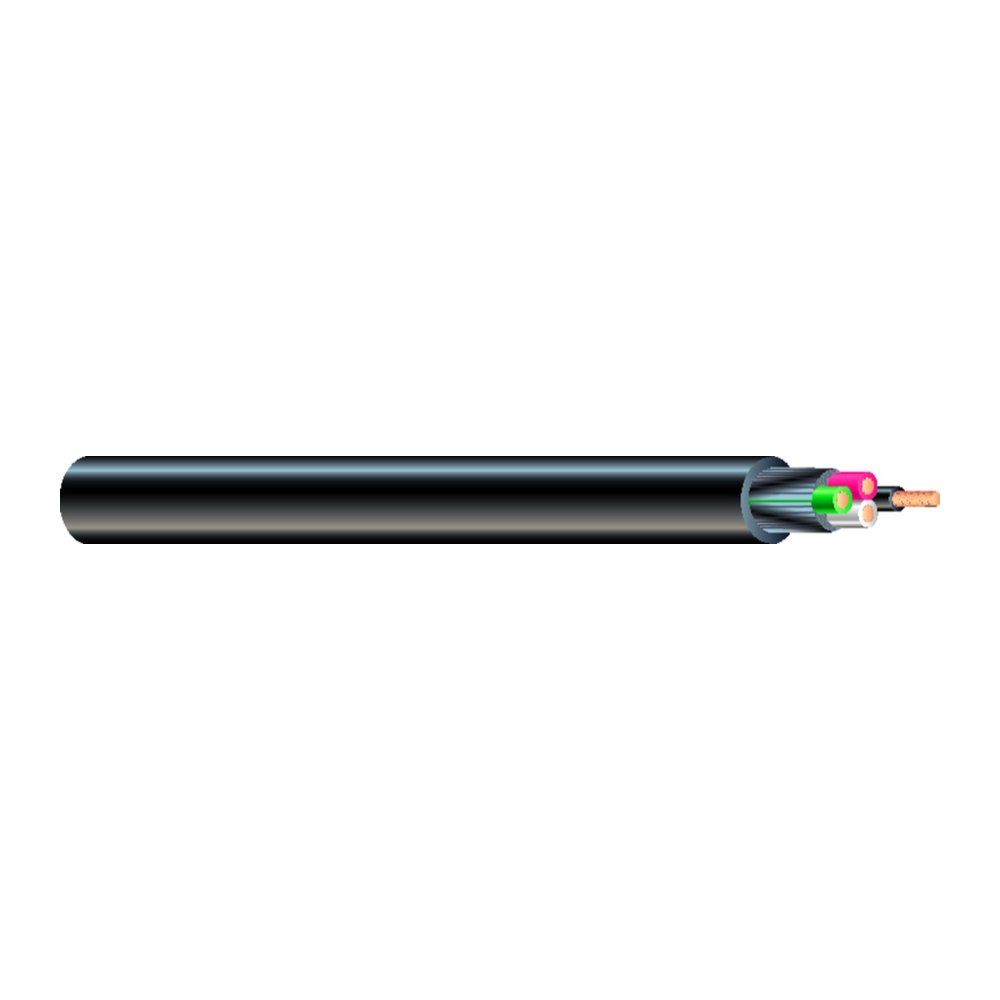Cable SEOOW SEOPRENE® de 600V con cubierta negra 105°C 10 AWG 104 hilos — Negro, 2500 pies
