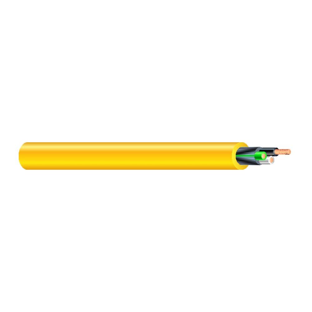 Cable SJOOW AMERICAN MUSTANG® de 300V con cubierta amarilla 105°C 16 AWG 65 hilos — Negro, 250 pies