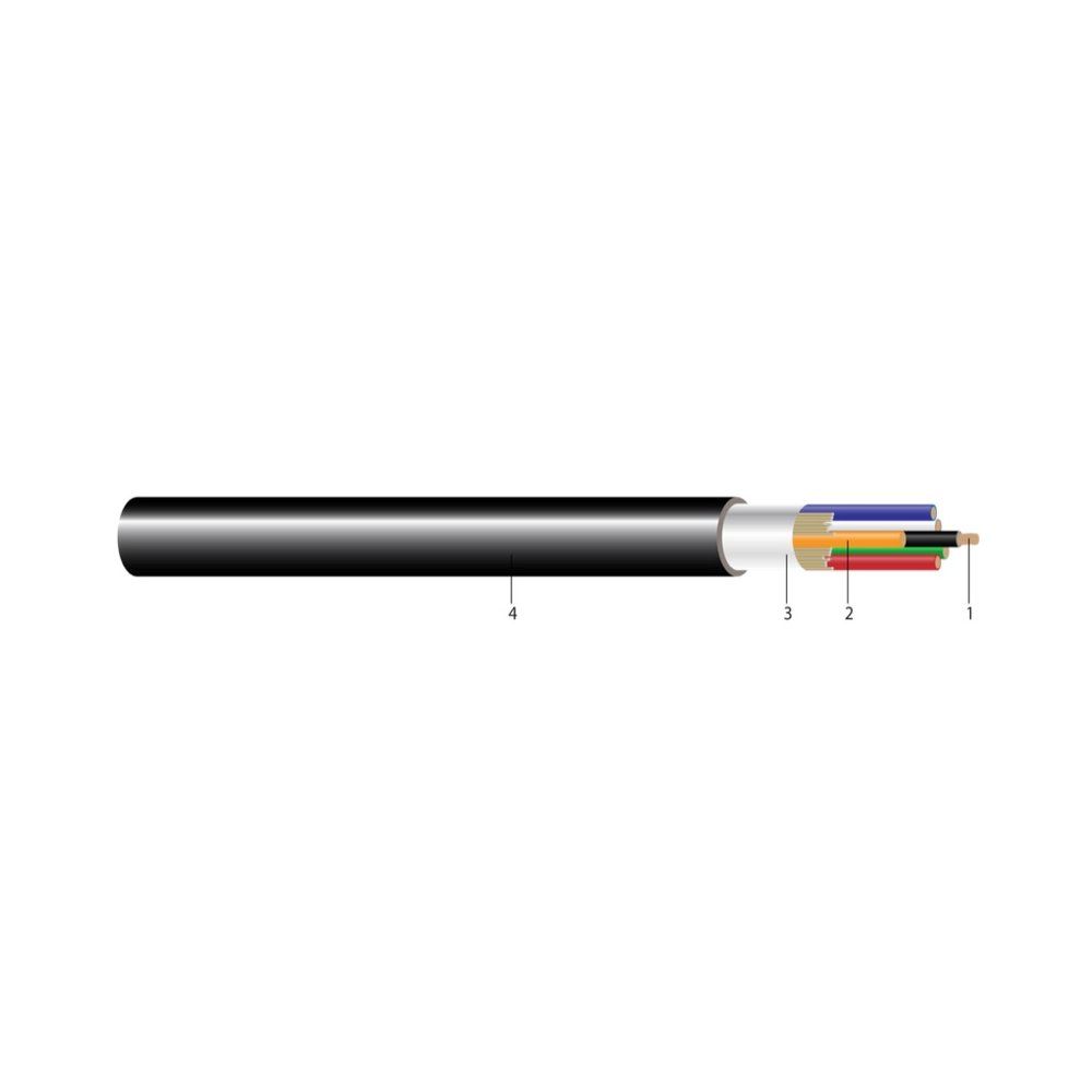 Cable de control SEOPRENE® SEOOW 600V con chaqueta negra 105°C 16 AWG 26 hilos — Negro, 1000 pies
