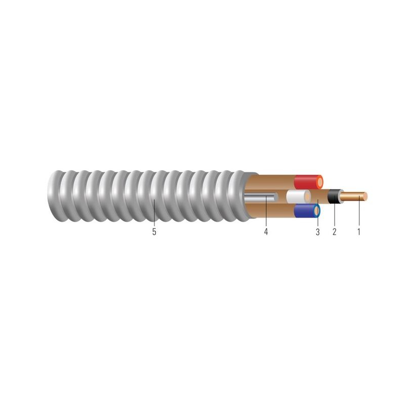 Armorlite® Tipo AC THHN/THWN conductor de cobre calibre de circuito colores 120/208V 12 AWG 2 hilos — Naranja, 1000 pies