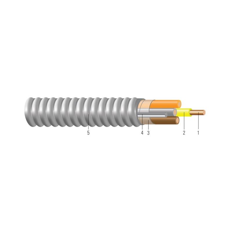 Conductor de cobre THHN/THWN tipo MC MC-AP™ uso general, colores 277/480V 10 AWG 2 hilos — Café, 250 pies