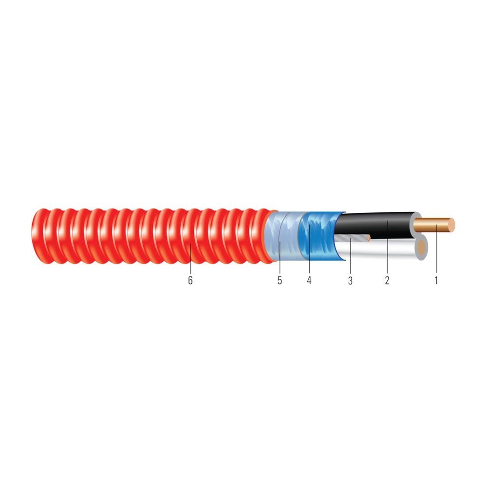 Cable Red Alert® tipo MC-FPL para alarma contra incendios, un par 14 AWG 2 hilos — Negro, 250 pies