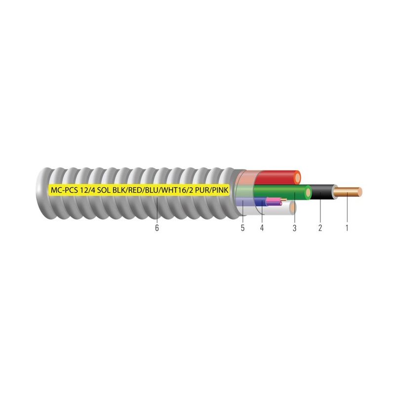 Cable de potencia y control/señal MC-PCS Duo™ colores 120/208V 12 AWG 3 hilos — Azul, 3000 pies