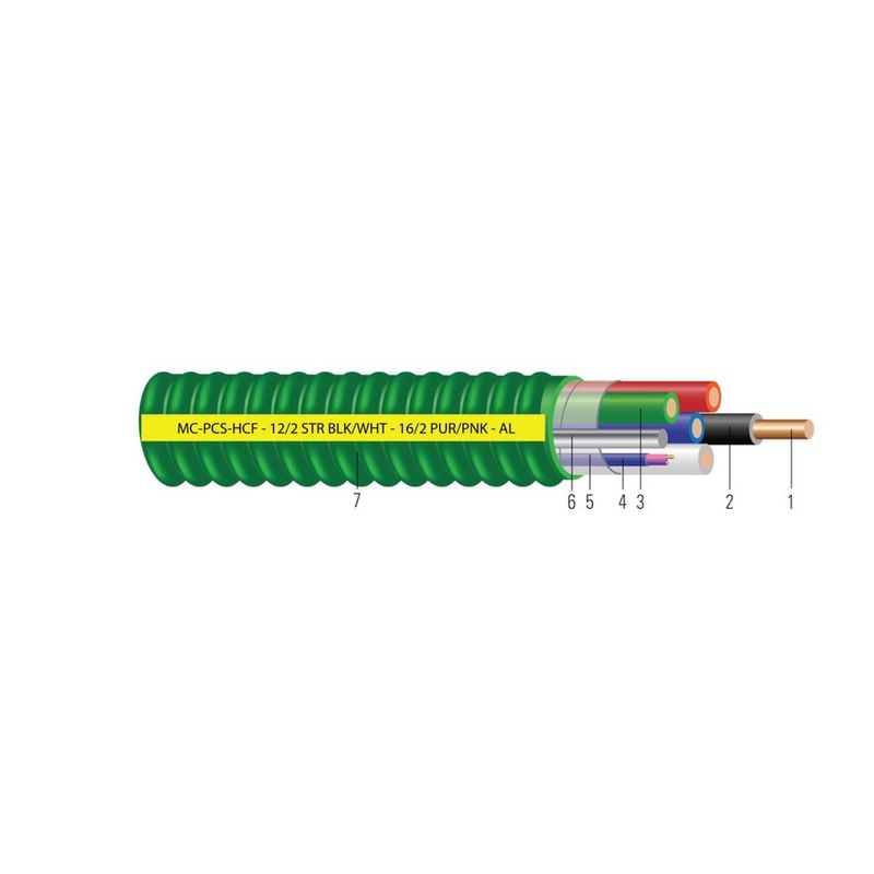Cable de potencia y control/señal MC-PCS HCF Duo™ colores 120/208V 12 AWG 2 hilos — Azul, 1000 pies