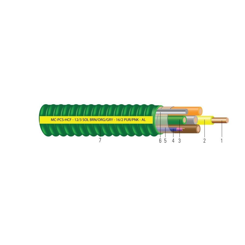 Cable de potencia y control/señal MC-PCS HCF Duo™ colores 277/480V 12 AWG 2 hilos — Azul, 1000 pies
