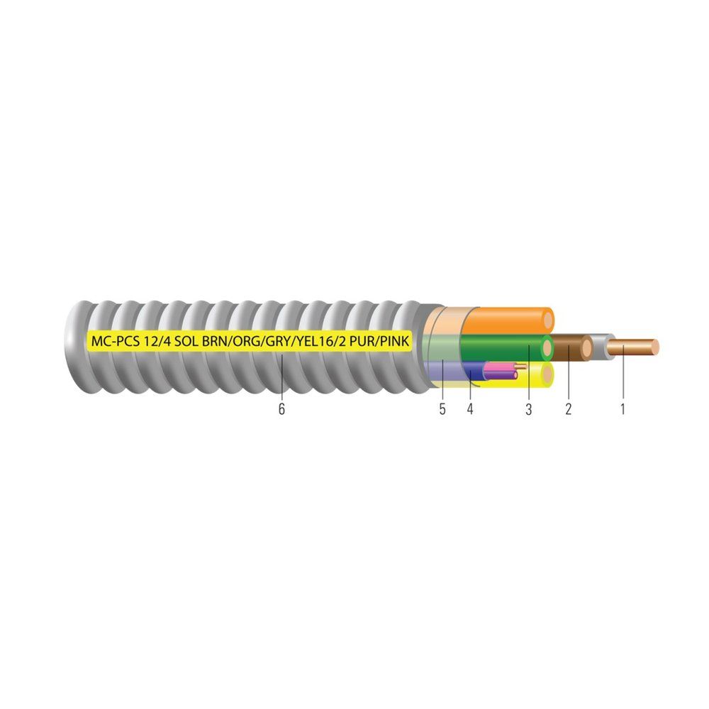 Cable de potencia y control/señal MC-PCS Duo™ colores 277/480V 12 AWG 3 hilos — Azul, 1000 pies