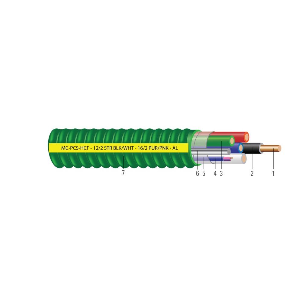 Cable de potencia y control/señal MC-PCS HCF Duo™ colores 120/208V 12 AWG 2 hilos — Azul, 250 pies