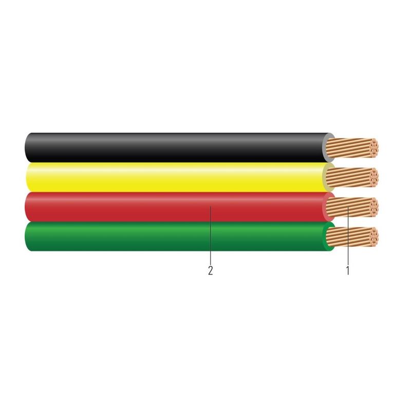 Cable plano paralelo para bomba 600 voltios, tipo THW 10 AWG 19 hilos — 500 pies