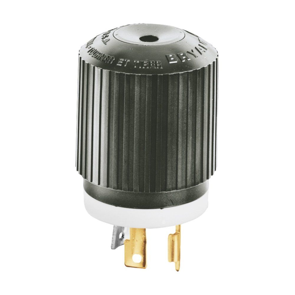 CLAVIJA DE GIRO Y BLOQUEO (TWIST-LOCK) NEMA L5-30P 30A/125V NEGRA DE NYLON HUBBELL HBL2611BK