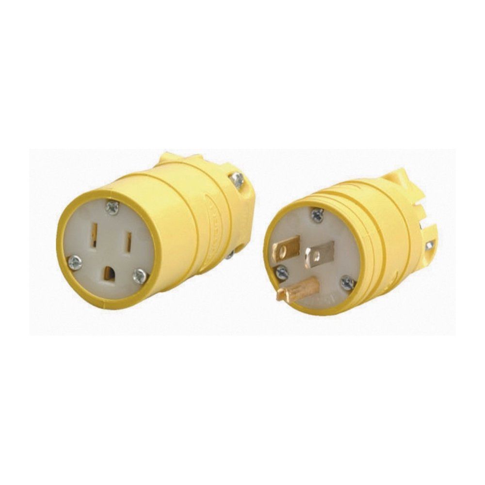 CLAVIJA NEMA 5-15P 15A/125V HERMÉTICA AL POLVO TPE ELASTOGRIP AMARILLA