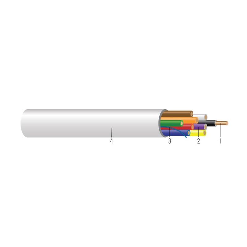 Cable 18 sólido Cobre 6/C N/S CMP/CL2P PVC-LS Blanco 2500 pies