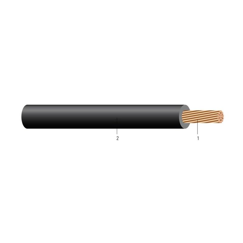 Cable 1/C CU 600V clasificado para charola LSZH RW90 VW-1 SOLONONplus™ libre de la lista roja Living Building Challenge™ (LBC) 1/0 AWG 19 hilos — Café