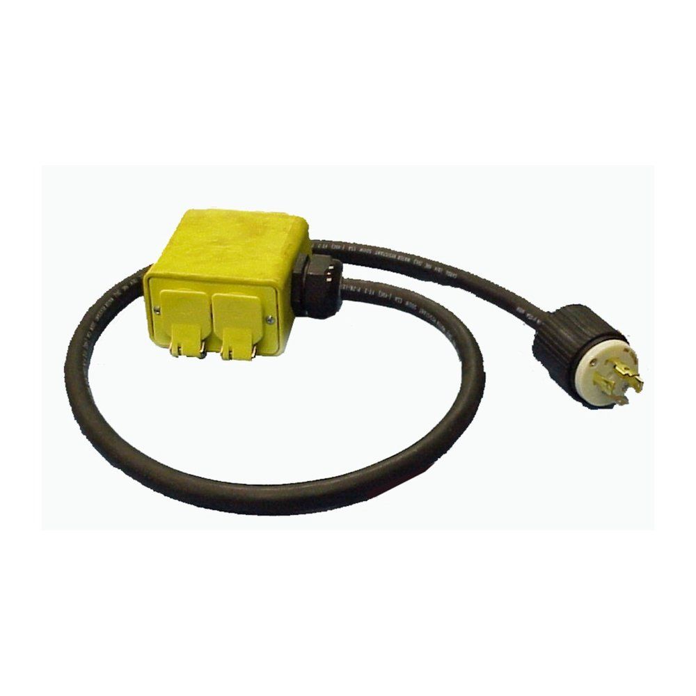 CABLE 12/4 SOW DE 4' CON CAJA DE HULE A PRUEBA DE AGUA, CLAVIJA 20A 125/250V A RECEPTÁCULO RECTO 4-20A 125V