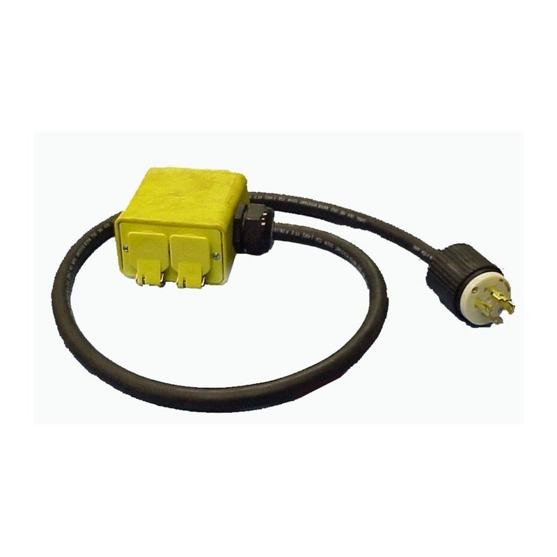 CABLE 12/4 SOW DE 4' CON CAJA DE HULE A PRUEBA DE AGUA, CLAVIJA 20A 125/250V A RECEPTÁCULO RECTO 4-20A 125V