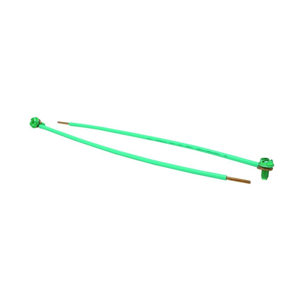 COLA DE COCHINO, PUESTA A TIERRA, TORNILLO DE TIERRA/PELADO, VERDE, #12 AWG, 12", PAQUETE DE 5