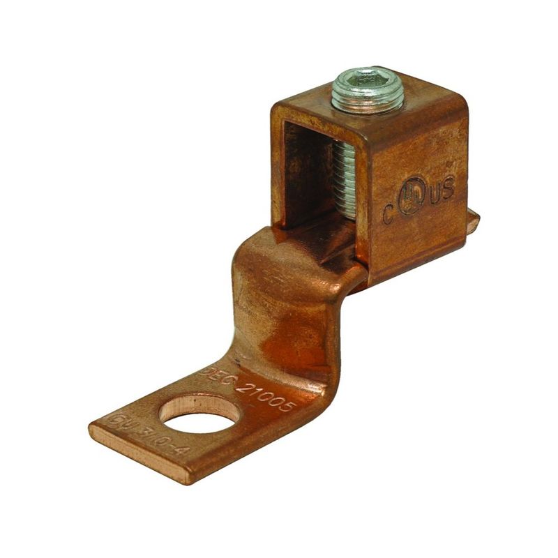 ZAPATA DE LENGÜETA DESPLAZADA, COBRE, #4-3/0AWG, PAQUETE DE 2
