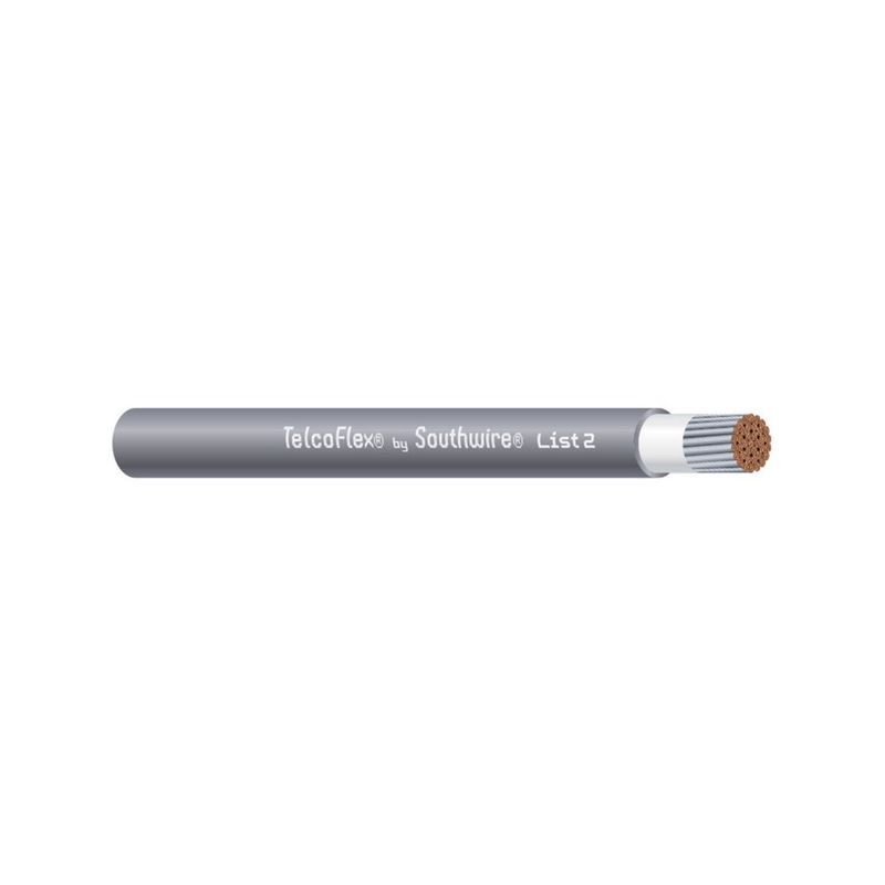 Alambre y cable de energía para telecomunicaciones TELCOFLEX® L2 6 AWG 65 hilos — Gris, 6000 pies
