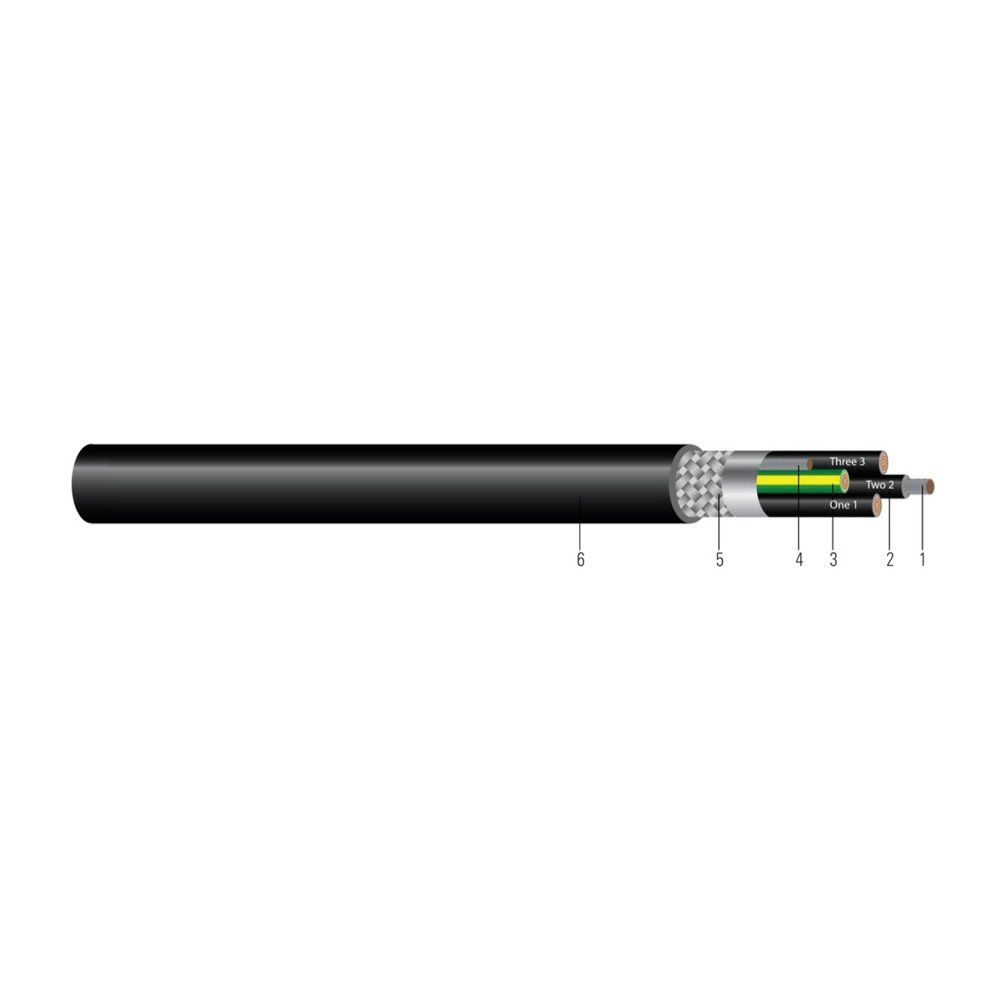 Cable Southwire® Machine Flex® TCU 600V Aislamiento XLPE Blindado Cubierta de TPE. XHHW-2 Diámetro Reducido Flexible para Variador de Frecuencia (VFD). Libre de 10 AWG 105 hilos