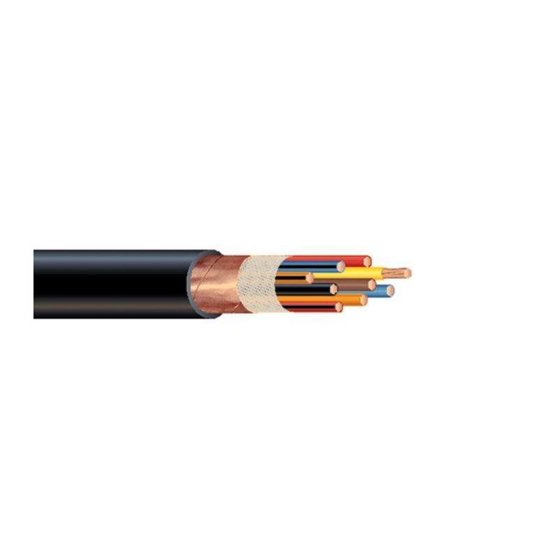 CABLE DE CONTROL BLINDADO CU PE/PVC 10 AWG 7 hilos — Negro