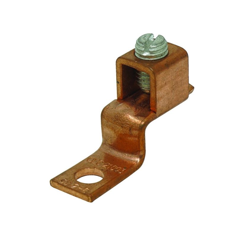 ZAPATA DE LENGÜETA DESPLAZADA, COBRE, #8-#2AWG, PAQUETE DE 2