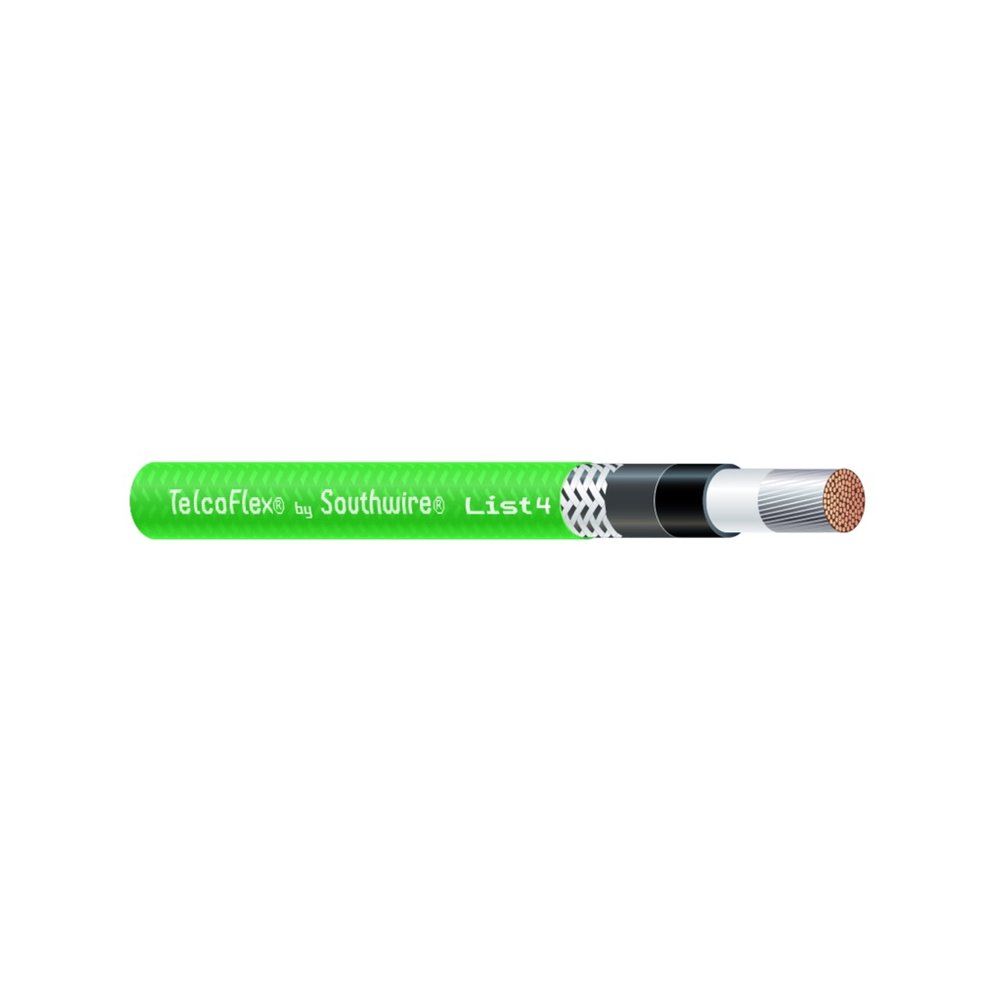 Alambre y cable de energía para telecomunicaciones TELCOFLEX® L4 4 AWG 126 hilos — Verde, 4500 pies