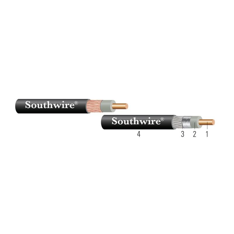 Cable RG214 13 cableado SILVER PLATED Cobre FOIL/95% SHIELD SILVER PLATED Cobre BRAID M17/75-RG214 Negro 1000 pies