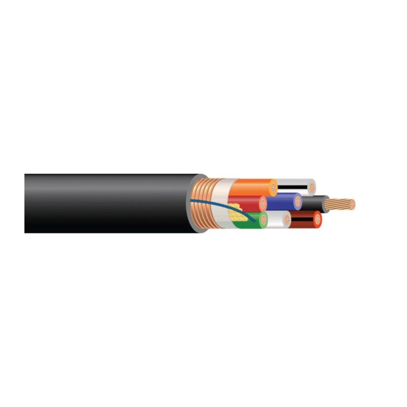 CABLE DE CONTROL BLINDADO CU FRXLPE PVC 10 AWG 7 hilos — Negro